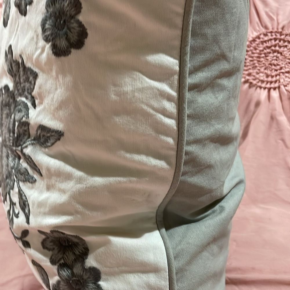 IKEA Floral Embroidered Decorative Bird Throw Pillow - Picture 6 of 9